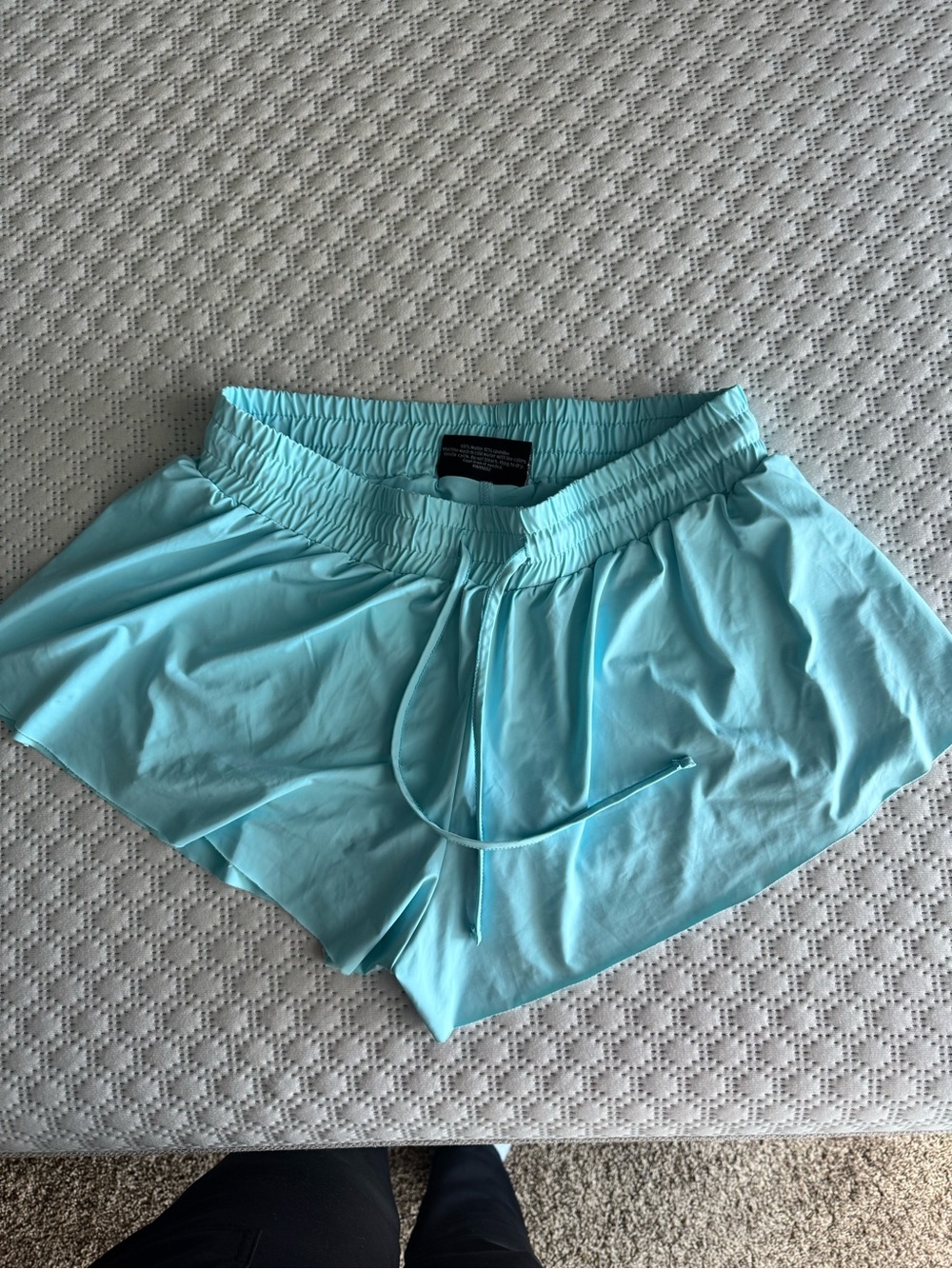 Women’s Light Blue Butterfly Shorts with Elastic Waist